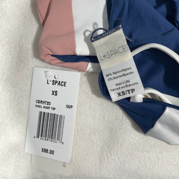 NWT‎ L Space [ SZ XS ] Rebel Bandeau Bikini Top Indigo Primrose Blue - Picture 9 of 12